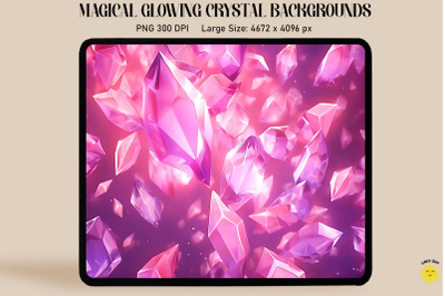 Magical Glowing Pink Crystal Backgrounds