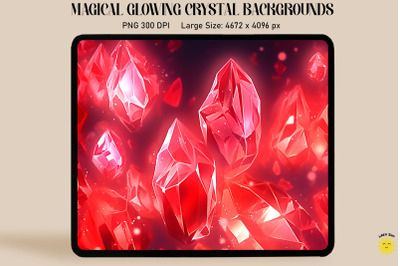 Magical Glowing Red Crystal Backgrounds