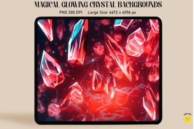 Magical Glowing Red Crystal Backgrounds