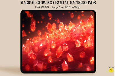 Magical Glowing Red Crystal Backgrounds