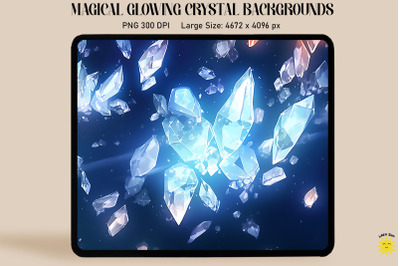 Mystical Glow Silver Crystal Backgrounds