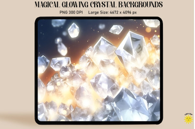 Mystical Glow Silver Crystal Backgrounds