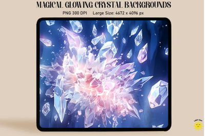 Mystical Glow Silver Crystal Backgrounds