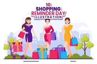 10 Shopping Reminder Day Illustration