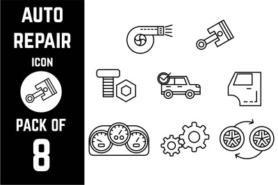 Auto Repair icon pack bundle lineart vector template