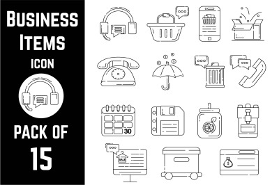 Business concept icon pack bundle lineart vector template