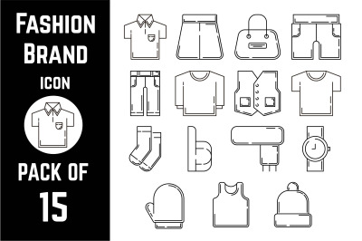 Fashion icon pack bundle lineart vector template