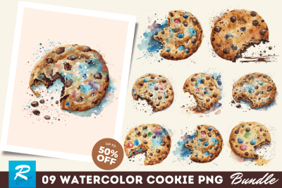 Watercolor Cookie Clipart Bundle