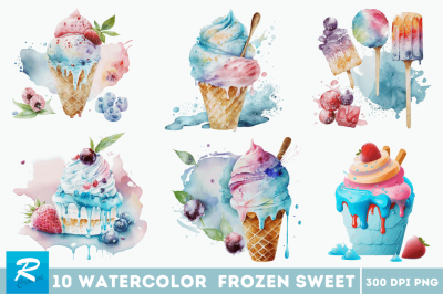 Watercolor Frozen Sweet Clipart Bundle