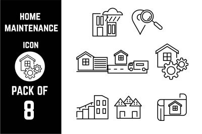 Home Maintenance icon pack bundle lineart vector template