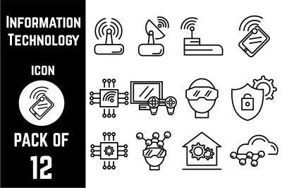 Technology devices icon pack bundle lineart vector template