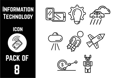 Technology devices icon pack bundle lineart vector template