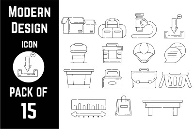 Modern design icon pack bundle lineart vector template