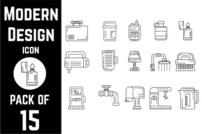 Modern design icon pack bundle lineart vector template