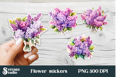 Lilac flower stickers printable | Spring flower sticker