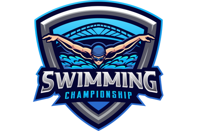Swimming championship esport mascot logo design