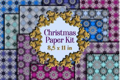 Blue-Silver Christmas Digital Paper