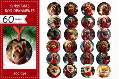 3D Dog Christmas Ornament Bundle. Dog Ornament Bundle PNG