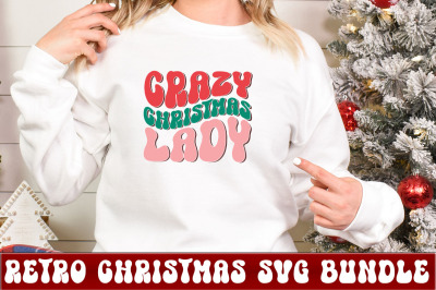Crazy Christmas lady Retro SVG