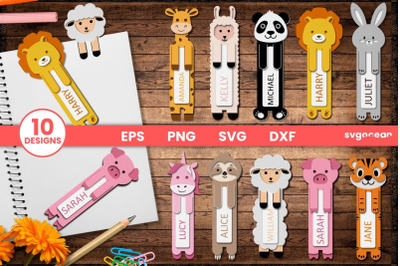 Animals Bookmark SVG Bundle | Papercut | Cute Bookmark