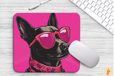 Cute Pink Puppy Mouse Pad