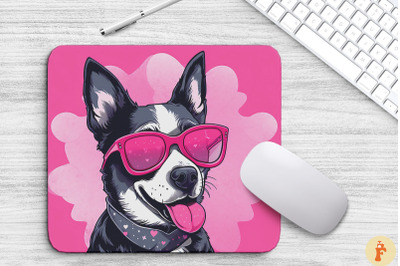 Cute Pink Puppy Mouse Pad