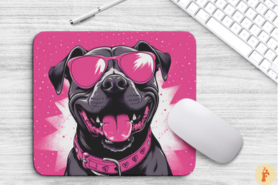 Pink Staffordshire Terrier Mouse Pad