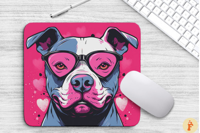 Pink Staffordshire Terrier Mouse Pad