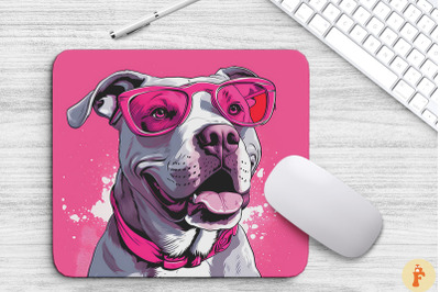 Pink Staffordshire Terrier Mouse Pad