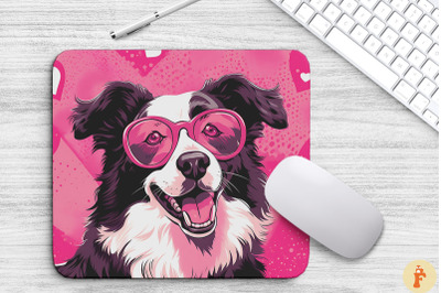 Cute Pink Australian Shepherd Mouse Pad