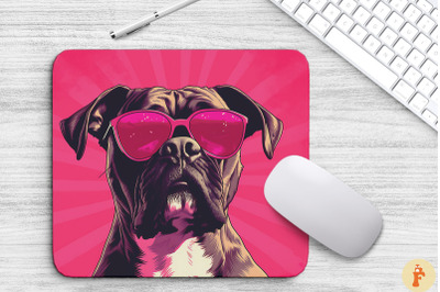 Cute Pink Boxer Dog Mouse Pad