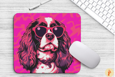 Cute Pink King Charles Spaniel Mouse Pad