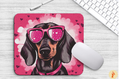 Cute Pink Dachshund Mouse Pad