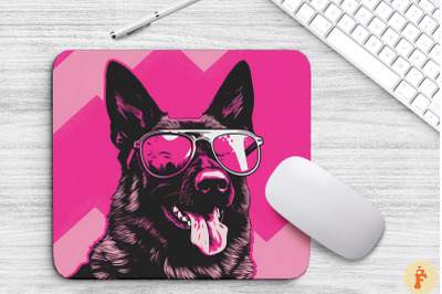 Cute Pink German Shepherd Dog Mouse Pad