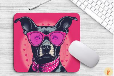 Cute Pink Great Dane Dog Mouse Pad