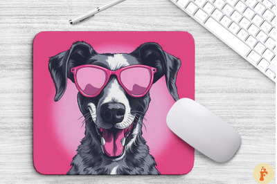 Cute Pink Great Dane Dog Mouse Pad