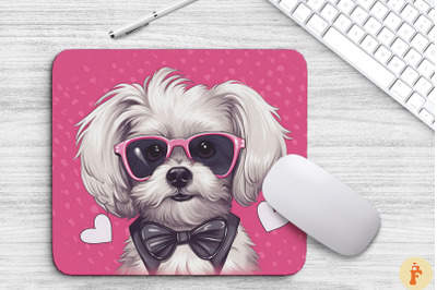 Cute Pink Havanese Dog Mouse Pad