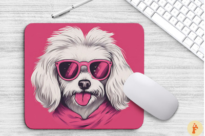 Cute Pink Havanese Dog Mouse Pad