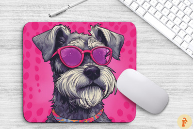 Cute Pink Miniature Schnauzer Mouse Pad