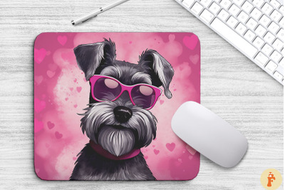 Cute Pink Miniature Schnauzer Mouse Pad