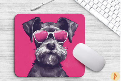 Cute Pink Miniature Schnauzer Mouse Pad