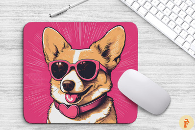 Cute Pink Pembroke Welsh Corgi Mouse Pad