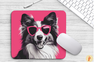 Cute Pink Shetland Sheepdog Mouse Pad