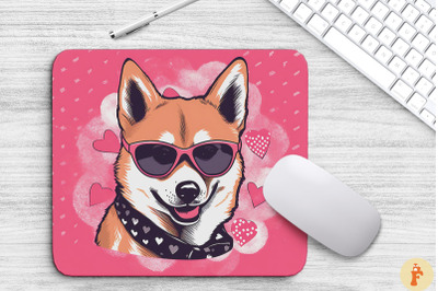 Cute Pink Shiba Inu Mouse Pad