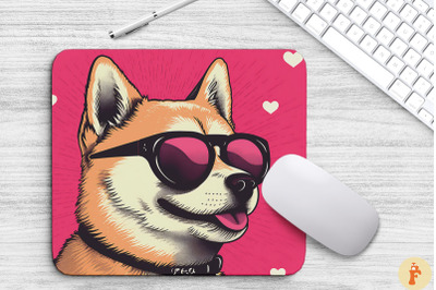 Cute Pink Shiba Inu Mouse Pad