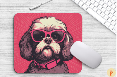 Cute Pink Shih Tzu Mouse Pad