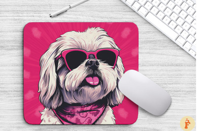 Cute Pink Shih Tzu Mouse Pad