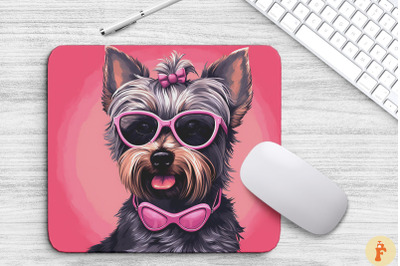 Cute Pink Yorkshire Terrier Mouse Pad