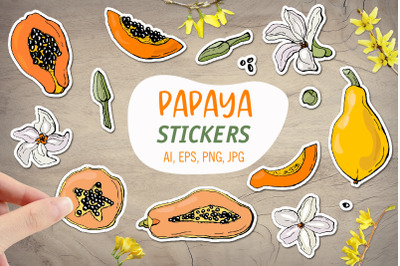 Papaya&2F;Printable Stickers Cricut Design