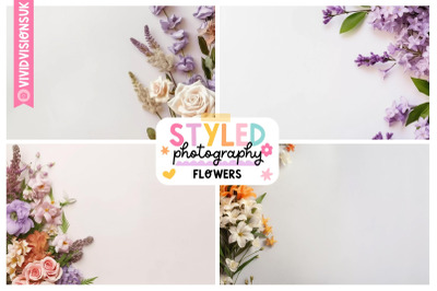 Floral Styled Stock Photo with Blank Space for Design